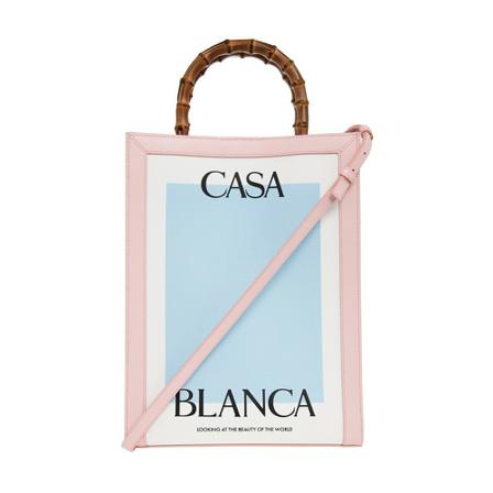 Casablanca, Shopper bag with logo Roze, Dames, Maat:ONE Size,leer,print