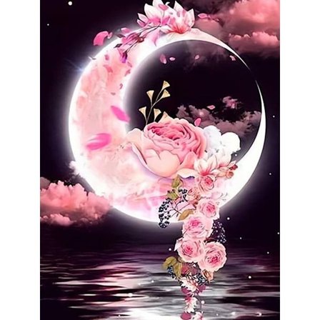 30x40cm Drømmende Blomsterlandskab Fuld Diamant DIY Diamant Maleri - DW725