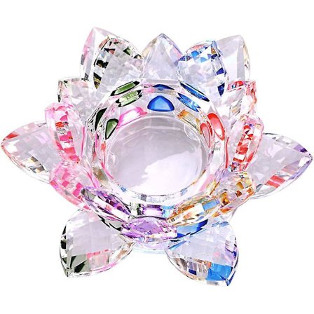 Glass Lysestake Lotusblomst Lysestake Lysestake Dekorasjon Glassbase For Votivlys