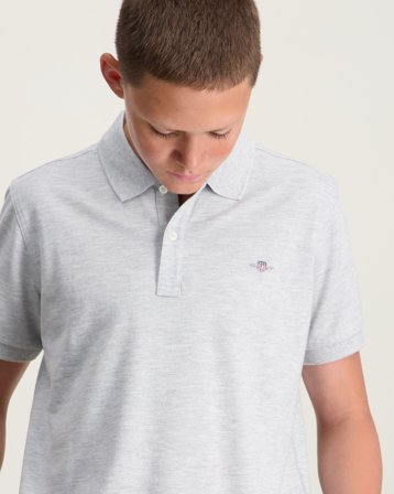 GANT SHIELD SS PIQUE Grijs Polo-/rugbyshirts Jongens - Kids Brand Store