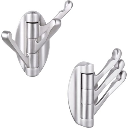 Foldbar drejelig håndklædekrog 2 stk., vinkel enkel metal fleksibel frakkekrog