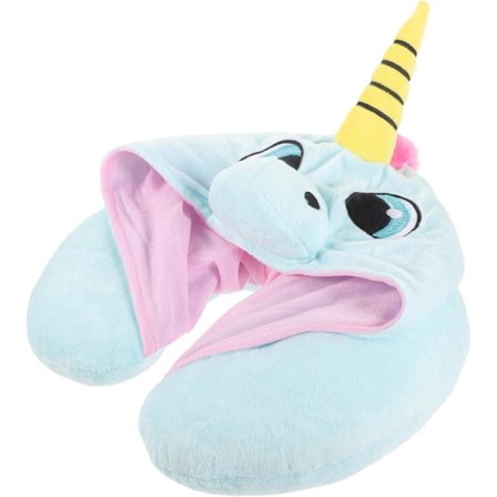 Huva Nackkudde Resepudde U-formad Nackkuddar för Sovande Enhörning Plyschkudde Bekväm Resenackstöd