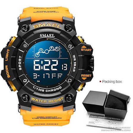 Smael Elektroniske Digitale Klokker For Menn Vanntett Unisex Militær Sportsklokke Med Auto Dato Uke LED Display Hvit 8082