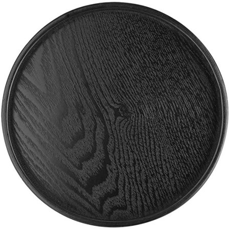 Puinen tarjotin pyöreä 24*2cm musta puinen tarjotin pyöreä teetarjotin kotitoimisto olohuone ruokatarjotin-XF9-