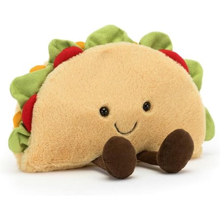 Jellycat Amuseables Taco Pehmolelu, 16,5 cm Täytetty Ruokapehmo, Hauska Lahjaidea