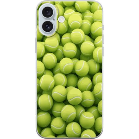 Yhteensopiva Puhelinkuori Apple Apple iPhone 16 Plus Vihreiden tennispallojen kuvio korkealla tarkkuudella, urheilullinen motiivi toistettavalla tekst