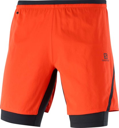 Salomon Men's Cross Twinskin Shorts Men workout shorts Red L
