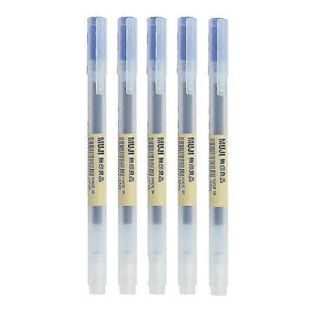 5 stk/sett Kawaii Mujis Gel Penn Svart/rød/blå 0.38mm 0.5mm Blekk Japan Farget Penn Kontor Skole Kulepenn Skrivesaker - MXBC 0.5mm