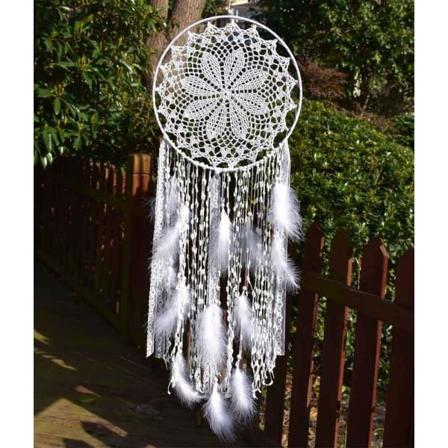 Ocean 30cm Drømmefanger med White Lace Feather Veggoppheng for