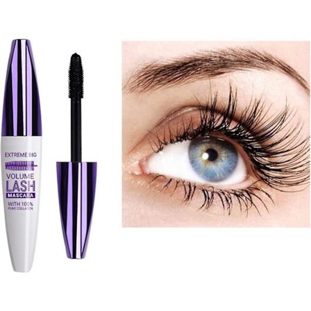 4d Silk Fiber Vattentät Mascara Lång Tjock Ögonfrans Mascara Färgglad Mascara Förtjockning Förlängning För Smink