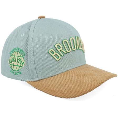 Mitchell & Ness - NBA Grå adjustable Keps - Brooklyn Nets Minted Pro Crown Grey/Brown A-frame Adjustable @ Hatstore