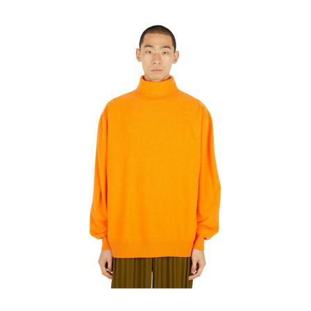 Issey Miyake, Round-neck Knitwear Pomarańczowy, Mężczyzna, Rozmiar: ONE Size