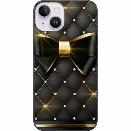 Apple Iphone 14 Svart Skal Gyllene Rosett