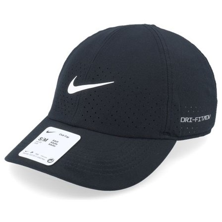 Nike - Svart unconstructed Keps - Dri-fit Club Unst Black/White Dad Cap @ Hatstore