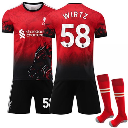 2025-2026 Liverpool Hjemme Special Edition Fotballdraktsett for Barn Nr. 58 Wirtz