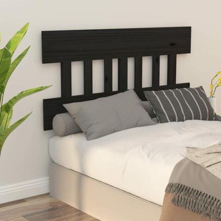 Vidaxl Sänggavel Svart 153,5x3x81 Cm Massiv Furu Svart