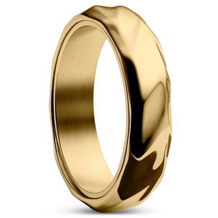 Pearce | Anneau Crux en Acier Doré pour hommes - Bagues en acier