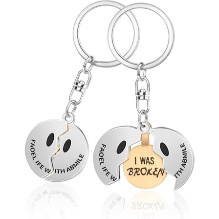 Pieces Sjov Nøglering, Kreativt Smil Nøglering, Nøglering, Meningsfuld Gave til Par