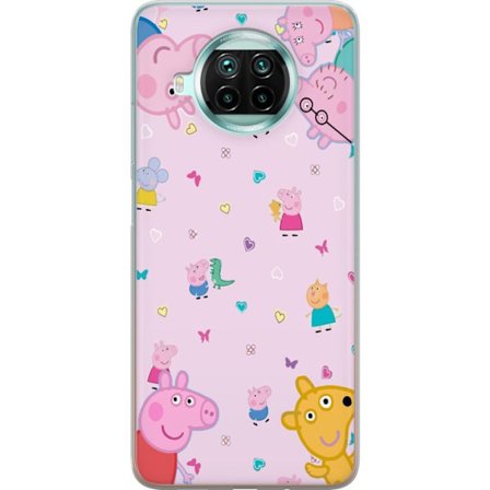 Kompatibel Mobilcover til Xiaomi Mi 10T Lite 5G Peppa Gris med en baby i armene, morgris motiv i farverig og blød børneillustration med hjerter