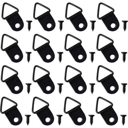 ING Bilderrammekroker - 100 stk - Kroker - 13,7*21,6 mm - D-formet - Svart