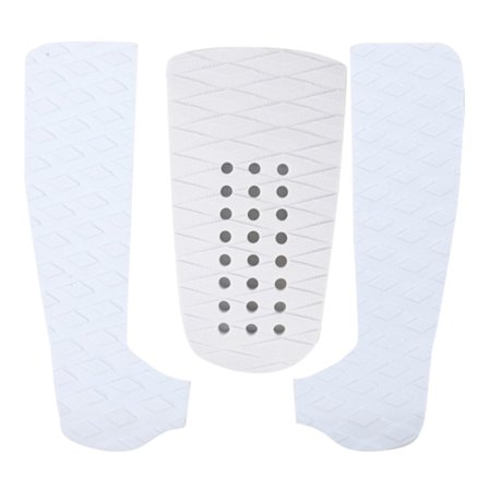 3PCS Surfebrett Trekkraft Antiskli Matte EcoFriendly EVA Foam Deck Pad Surfebrett Tilbehør (3 deler Hvit med hull)