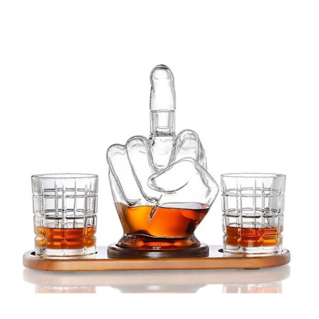 100% uusi keskisormi 1l viini alkoholi viski skotti lasinen dekanteri hauska baari sisustus lahja -GDZD