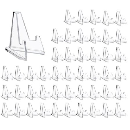 48 stk. Mini gennemsigtige akryl staffeli display stande sportskort stande 2,25 tommer mønter display staffelier