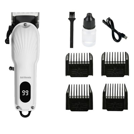 Professionel ledningsfri genopladelig elektrisk hårklipper med keramisk blad og LCD-display