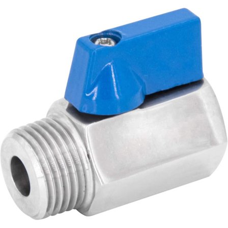 Mini Hanehåndtag med Vinger - messing Ag/ig - gennemgangstørrer - pn16.1/2"dn15