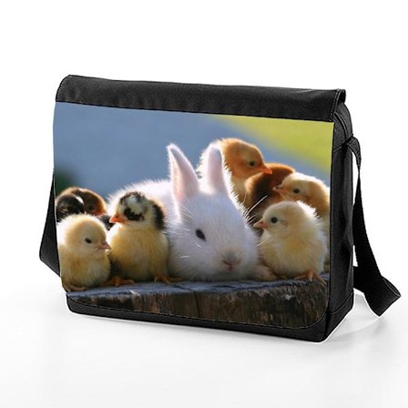 kanin kycklinar axelrems väska - Skolväska Messenger Bag