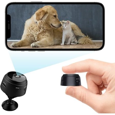 Mini Kamera 1080P Smart Trådløst WiFi Kamera Hjemmesikkerhedsovervågning Bil Babysitter Kamera, Bærbare Babykameraer Hundekamera til Indendørs Brug