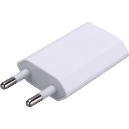 5V/1A USB-laddare USB-uttag Adapter för Mobiltelefon, Smartwatch, Hörlurar, Surfplatta, E-boksläsare, Vit
