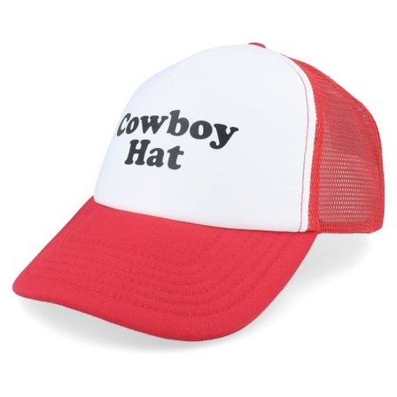 Iconic - Röd trucker Keps - Cowboy Hat Foam Classic Red/White Vintage Trucker @ Hatstore