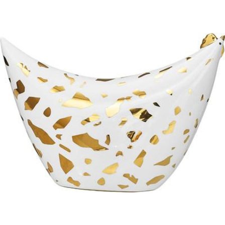 Goldie Höna White/gold 18 cm Påsk Cult Design