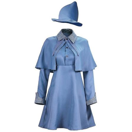 Trollkarlsskola Häxa Fleur Isabelle Delacour Cosplaydräkt Beauxbaton Magic Dam Skoluniform Hattklänning Kostym Halloween Hög kvalitet S