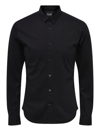 Onsmiles Ls Stretch Shirt Black ONLY & SONS