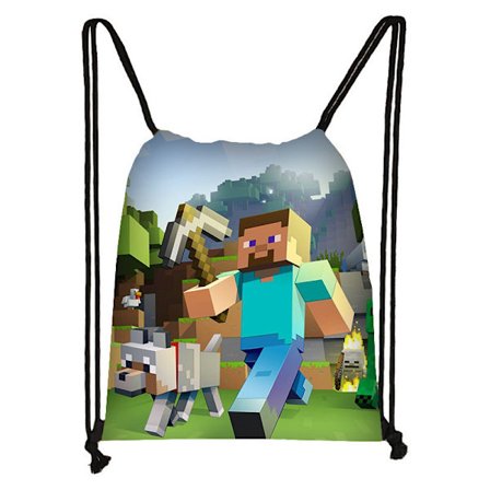 Gymbag Minecraft Creative Snøreveske Bærbar Barnas Utendørs Student Snøreveske