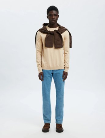 Selected Slmberg Crew Neck Noos - Beige - XL