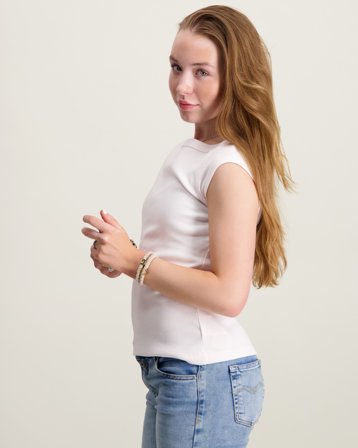 LMTD NLFKANA SS SHORT BOATNECK TOP Rosa Topper/Bluser Jente - Kids Brand Store