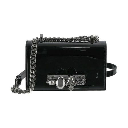 Alexander McQueen, Four Ring Bag Zwart, Dames, Maat:ONE Size