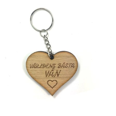 Nyckelring i trä - Världens bästa vän