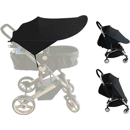 Universell barnvagnssolskydd Anti-UV UPF50+ Justerbar Sufflett Str