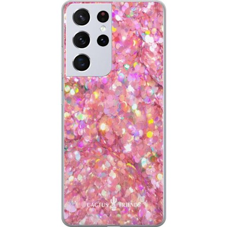 Kompatibelt Mobilskal till Samsung Samsung Galaxy S21 Ultra 5G Cactus and Friends – PinkGlitter