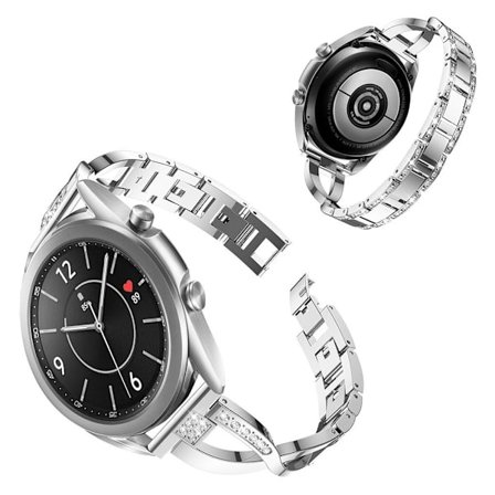 Samsung Galaxy Watch 3 (41mm) strass rostfritt stål klockarmband - silver