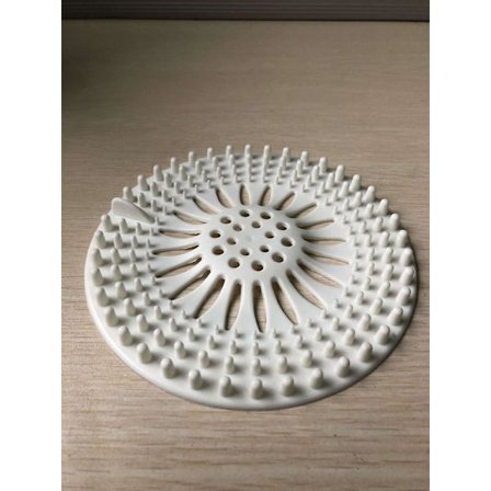 Bruseafløbsdæksler, Silikone Brusebad Hår Catcher Filter Rør Dræner Hår Catcher Stopper med Sugekop til Køkken Badeværelse (Hvid)