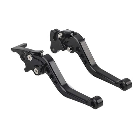 2 ST Motorcykel Broms Kopplingshandtag Styre Bromsanordning Justerbar Aluminiumlegering Svart