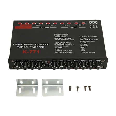 7-bands bilstereo grafisk equalizer med CD AUX-ingångsväljare för båt RV RTV motorcykel bilstereo[co]