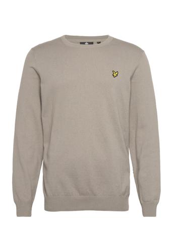 Cotton Merino Crew Jumper Strikkegenser M. Rund Krage Brun Lyle & Scott