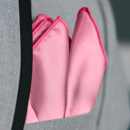 Pañuelo de bolsillo básico rosa claro brillante para hombres - Pañuelos de bolsillo de color liso