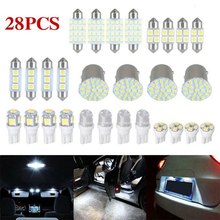 20 stk Bilinteriørlys Nummerskiltlampe Innvendig Pæresett